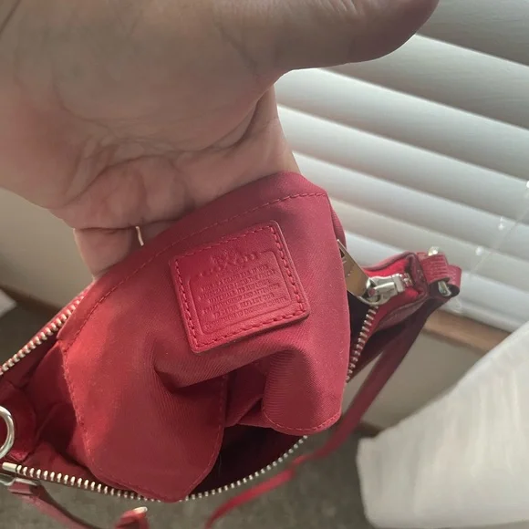 Coach Red Crossbody Bag with Gold Accents - Picture 3 of 5